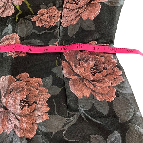 Forever 21 Floral Print Mini Dress‎ Spaghetti Strap Black Pink Sz S - Picture 10 of 11